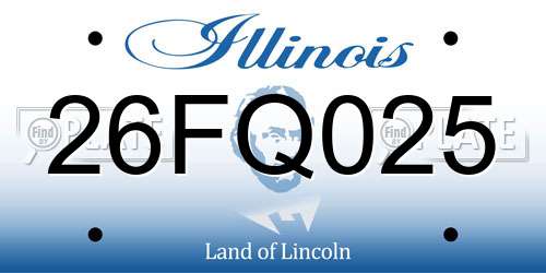 26FQ025 Illinois License Plate