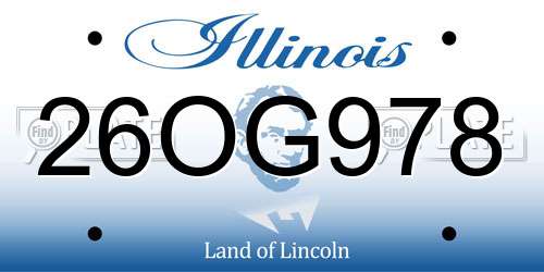 26OG978 Illinois License Plate