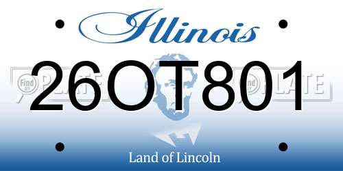 26OT801 Illinois License Plate