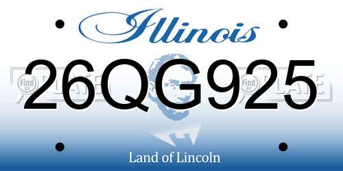 26QG925 Illinois License Plate