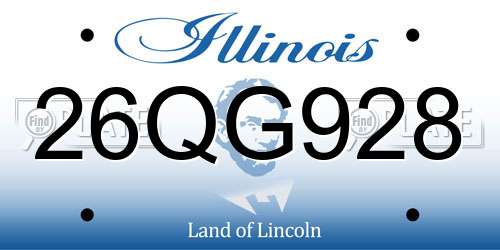 26QG928 Illinois License Plate