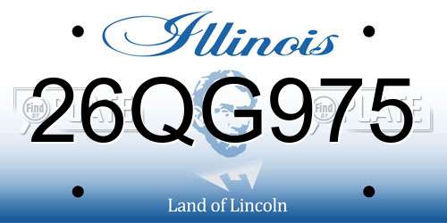 26QG975 Illinois License Plate