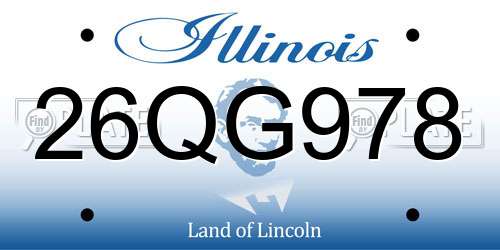 26QG978 Illinois License Plate