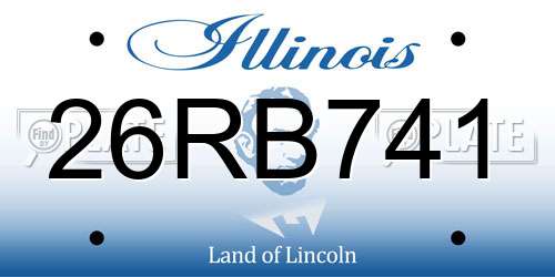 26RB741 Illinois License Plate
