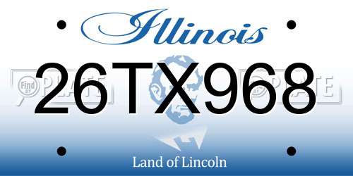 26TX968 Illinois License Plate
