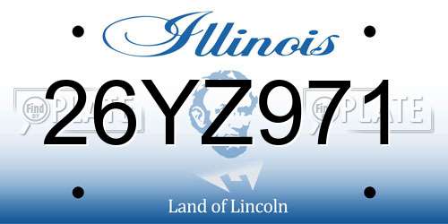 26YZ971 Illinois License Plate