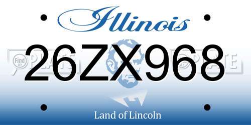 26ZX968 Illinois License Plate