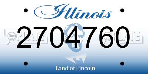 2704760 Illinois License Plate