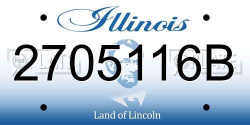 2705116B Illinois License Plate