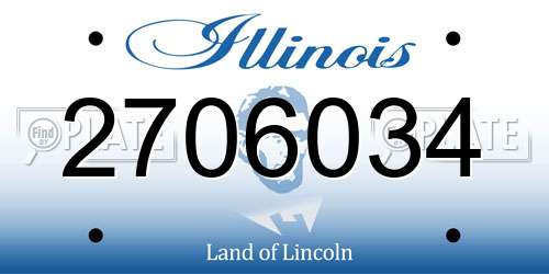 2706034 Illinois License Plate