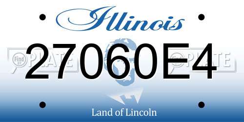 27060E4 Illinois License Plate