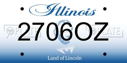 2706OZ Illinois License Plate