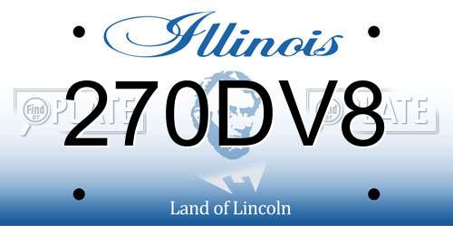 270DV8 Illinois License Plate