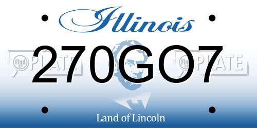 270GO7 Illinois License Plate