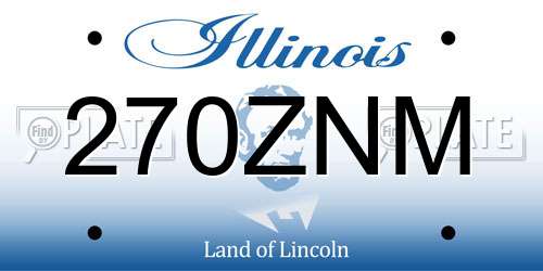 270ZNM Illinois License Plate