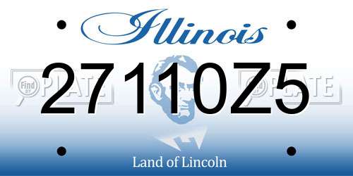 27110Z5 Illinois License Plate
