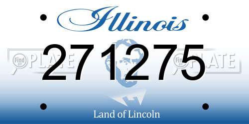 271275 Illinois License Plate