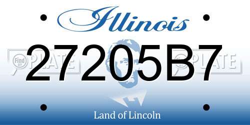 27205B7 Illinois License Plate