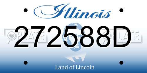 272588D Illinois License Plate