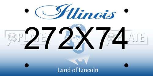 272X74 Illinois License Plate