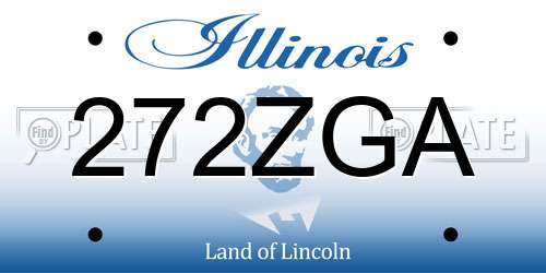 272ZGA Illinois License Plate