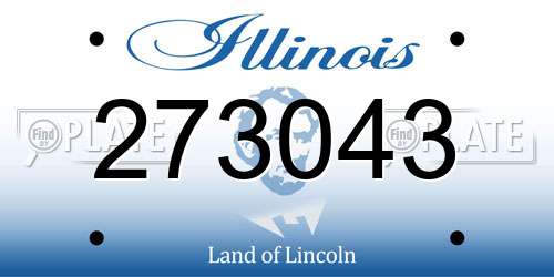 273043 Illinois License Plate
