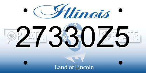 27330Z5 Illinois License Plate