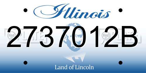 2737012B Illinois License Plate