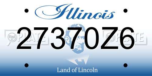 27370Z6 Illinois License Plate