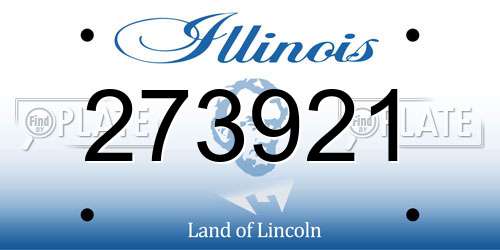 273921 Illinois License Plate