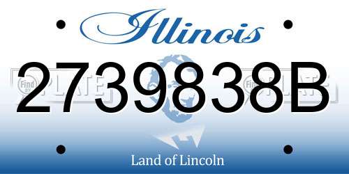 2739838B Illinois License Plate