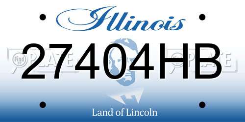 27404HB Illinois License Plate
