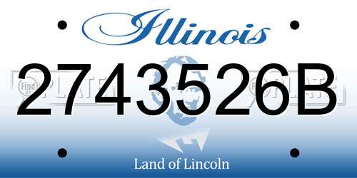 2743526B Illinois License Plate