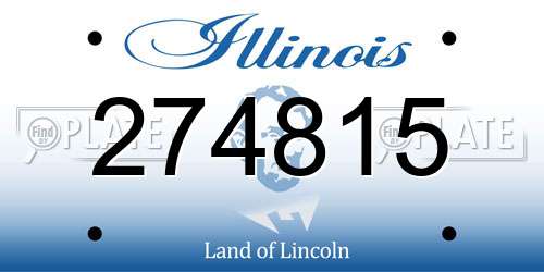 274815 Illinois License Plate