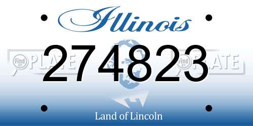 274823 Illinois License Plate