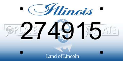 274915 Illinois License Plate
