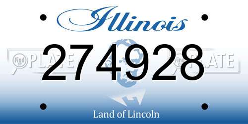 274928 Illinois License Plate