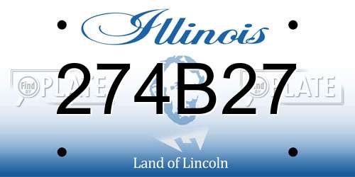 274B27 Illinois License Plate