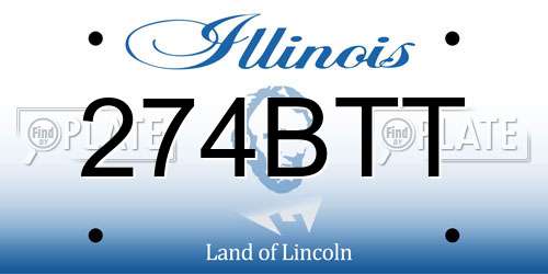 274BTT Illinois License Plate