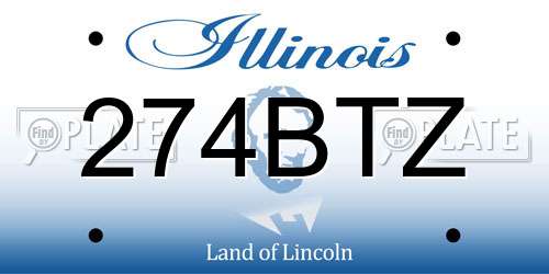 274BTZ Illinois License Plate