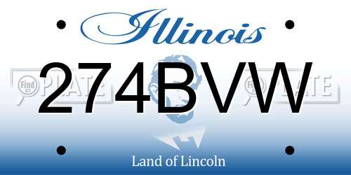 274BVW Illinois License Plate