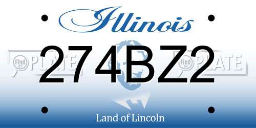 274BZ2 Illinois License Plate