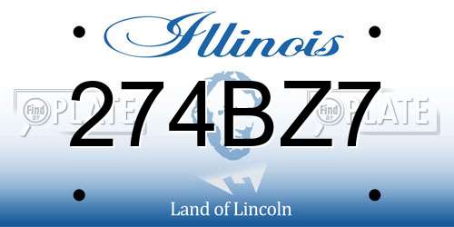 274BZ7 Illinois License Plate