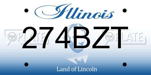 274BZT Illinois License Plate
