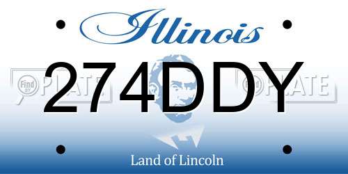 274DDY Illinois License Plate