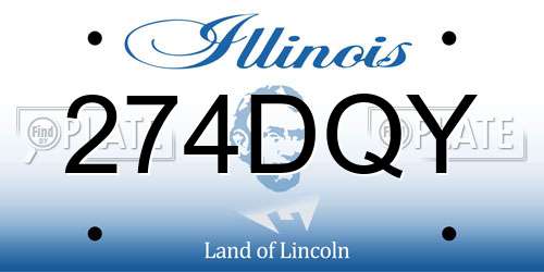 274DQY Illinois License Plate