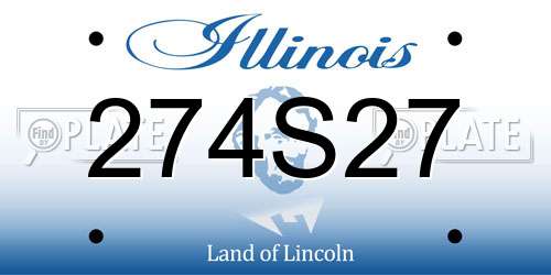 274S27 Illinois License Plate