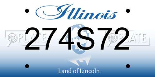 274S72 Illinois License Plate