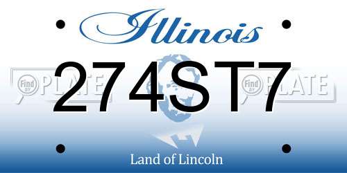 274ST7 Illinois License Plate