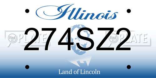 274SZ2 Illinois License Plate